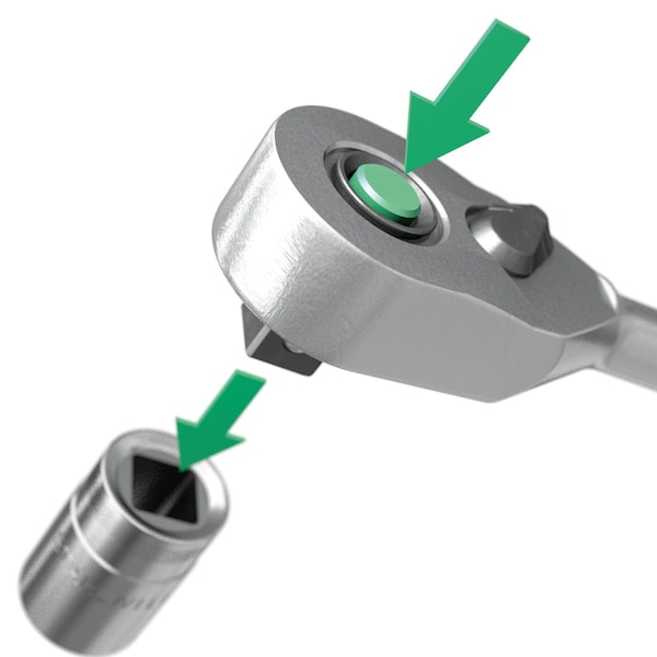 12.5 mm (1/2") QuickRelease fine-tooth flexible-joint ratchet WA.4.5 Degree L.416 mm